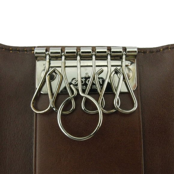 GUCCI key case logo leather Auth used E1610 - Picture 6 of 8